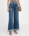 Agolde Dame Rigid High-rise Wide-leg Jeans In Control Dk Ind