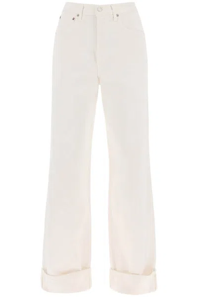 Agolde Dame Wide Leg Jeans In Bianco