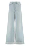 Agolde Dame Wide-leg Jeans In Blue