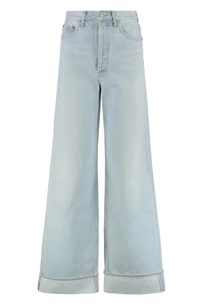 Agolde Dame Wide-leg Jeans In Blue