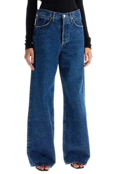 Agolde Dame Wide Leg Jeans In Blue