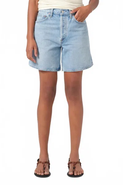 Agolde V-waist Baggy Denim Shorts In Backbeat In Multi