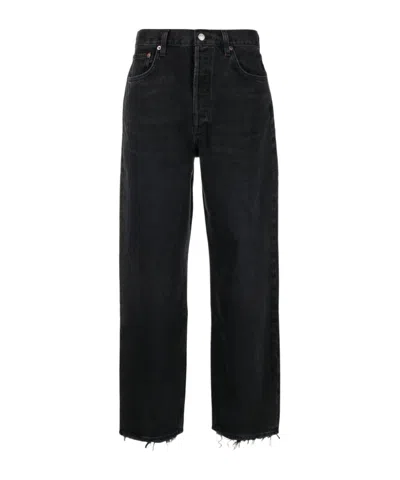 Agolde Dara Mid-rise Baggy Jeans In Black