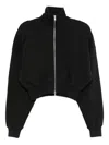 Agolde Darby Funnel Neck Zip Front Sweatshirt In Black