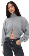 Agolde Darby Zip Up Grey Heather In Gray