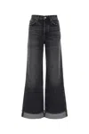 Agolde Dame Cuffed Organic Cotton Wide Leg Jeans In Ditch