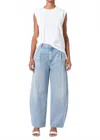 Agolde Darsha High Rise Wide Leg Jeans In Replica In Blue