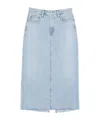 Agolde Blue Denim Long Skirt In Blue
