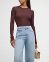 Agolde Delphi Slim Tee In Raisin