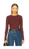 Agolde Delphi Slim Tee In Brown