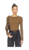 Agolde Delphi Slim Tee In Brown
