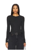 Agolde Delphi Slim Tee In Pasha In Charcoal