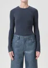 Agolde Delphi Slim Tee In Blue