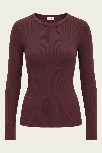 Agolde Delphi Slim Tee In Corinth In Burgundy