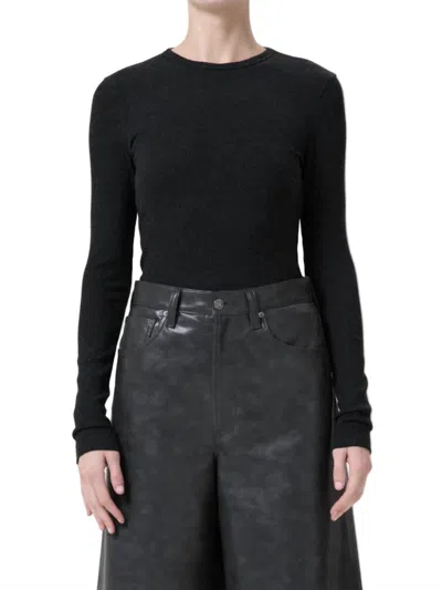 Agolde Delphi Slim Tee In Katniss In Black