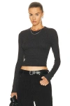 Agolde Nova Long Sleeve Crop Rib T-shirt In Pasha