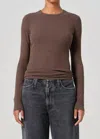 Agolde Delphi Slim Tees In Lizard In Multi