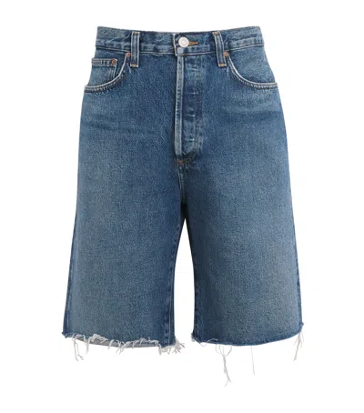 Agolde Denim Anson Shorts In Blue