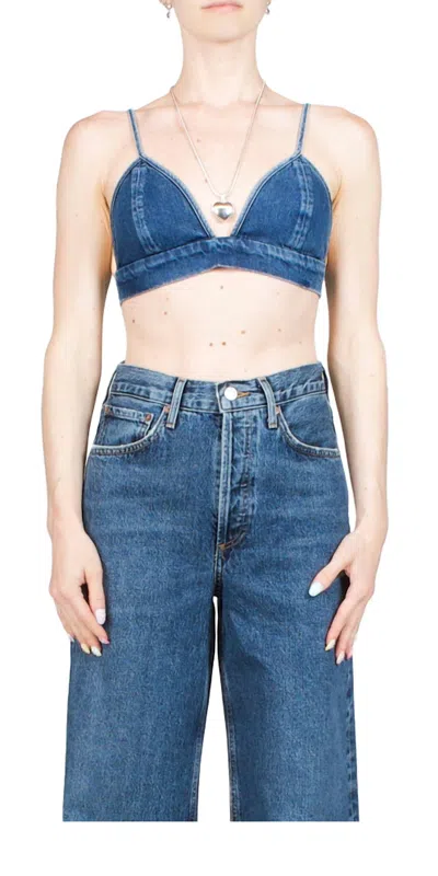 Agolde Sleeveless Bra In Blue