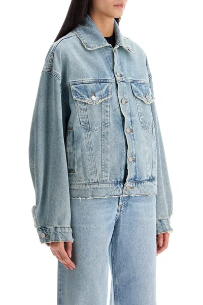 Agolde Denim Dalton Balloon Jacket With In Blue