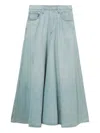 Agolde Odin Exaggerated Denim Maxi Skirt In Blue
