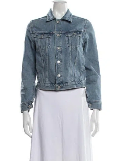 Pre-owned Agolde Denim Jacket In Blue/white
