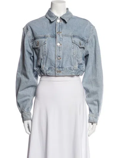 Pre-owned Agolde Denim Jacket In Blue/white