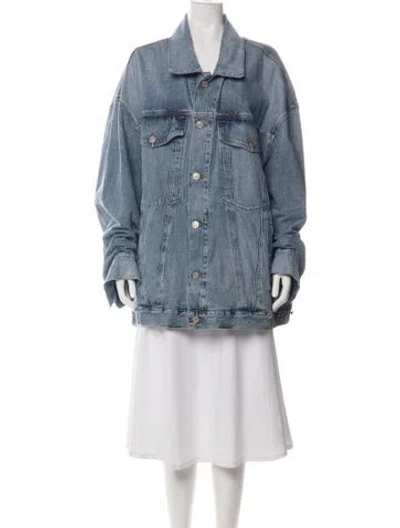 Pre-owned Agolde Denim Jacket In Green