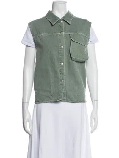 Pre-owned Agolde Denim Jacket In Green