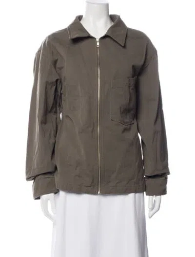 Pre-owned Agolde Denim Jacket In Green