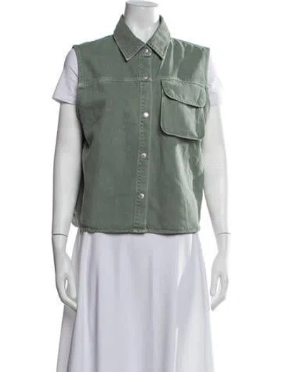 Pre-owned Agolde Denim Jacket In Green