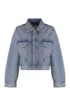 Agolde Denim Jacket With Chest Pockets And Collar In Navy