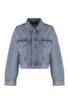 Agolde Denim Jacket With Chest Pockets And Collar In Navy