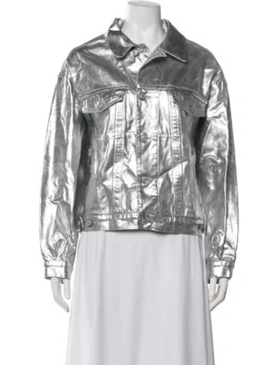 Pre-owned Agolde Denim Jacket In Silver