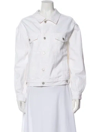 Pre-owned Agolde Denim Jacket In White