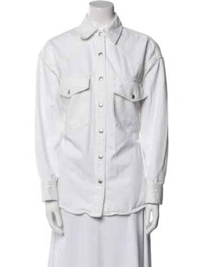 Pre-owned Agolde Denim Jacket In White