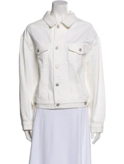 Pre-owned Agolde Denim Jacket In White