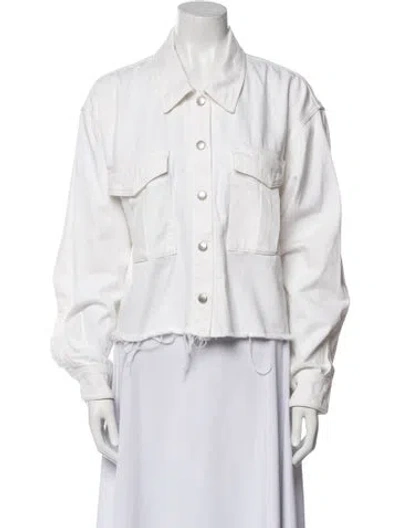 Pre-owned Agolde Denim Jacket In White