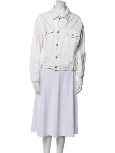 Pre-owned Agolde Denim Jacket In White