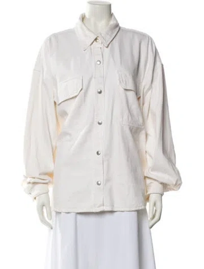 Pre-owned Agolde Denim Jacket In White