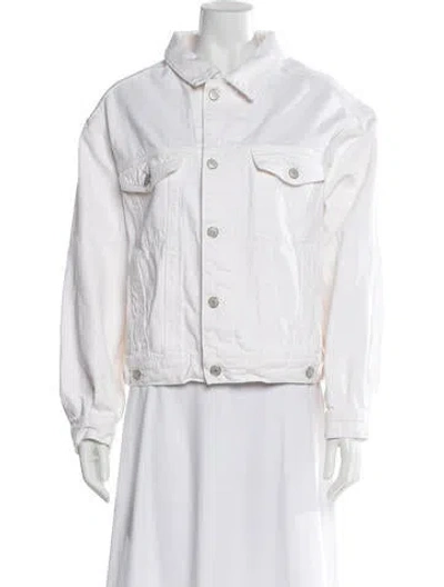 Pre-owned Agolde Denim Jacket In White