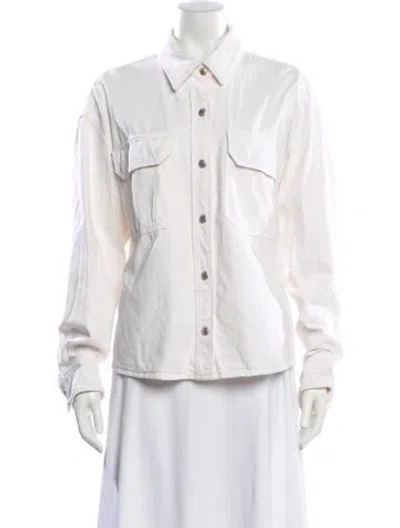 Pre-owned Agolde Denim Jacket In White