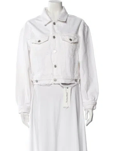 Pre-owned Agolde Denim Jacket In White