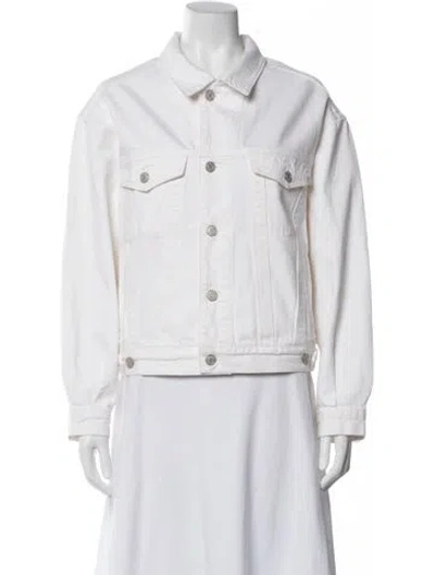 Pre-owned Agolde Denim Jacket In White