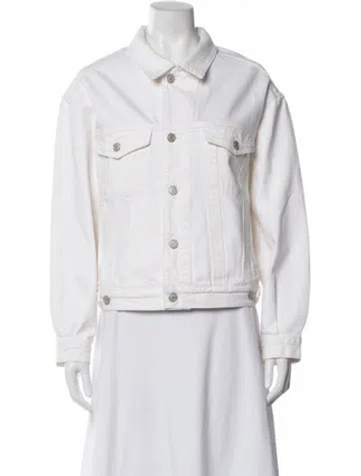 Pre-owned Agolde Denim Jacket In White