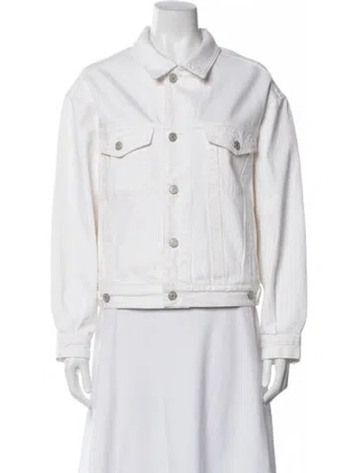 Pre-owned Agolde Denim Jacket In White