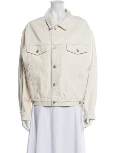 Pre-owned Agolde Denim Jacket In White
