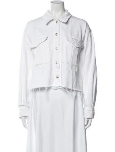 Pre-owned Agolde Denim Jacket In White