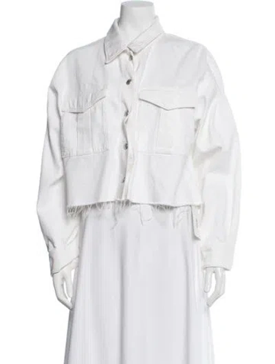 Pre-owned Agolde Denim Jacket In White