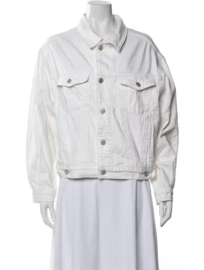 Pre-owned Agolde Denim Jacket In White